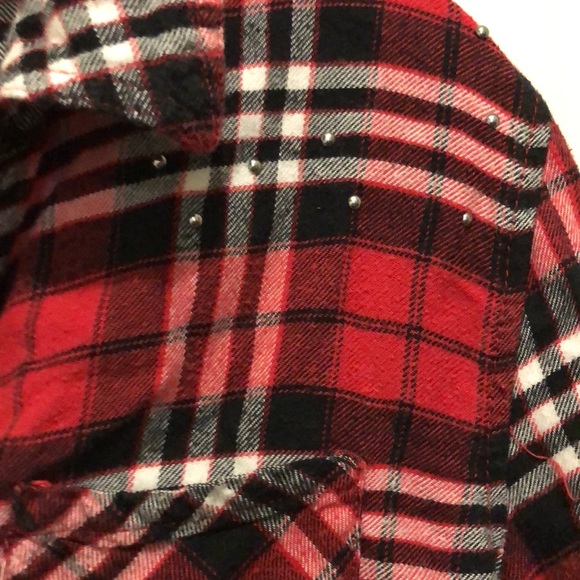 🌻3/$20 Girls Justice plaid button down with some bling size 18 - Picture 2 of 6